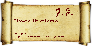 Fixmer Henrietta névjegykártya